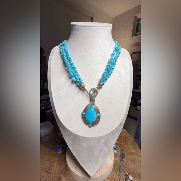 Carolyn Pollack ターコイズ ペンダント ネックレス　シルバー Carolyn Pollack Sterling Silver Turquoise Pendant Necklace